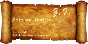 Zoltner Irén névjegykártya